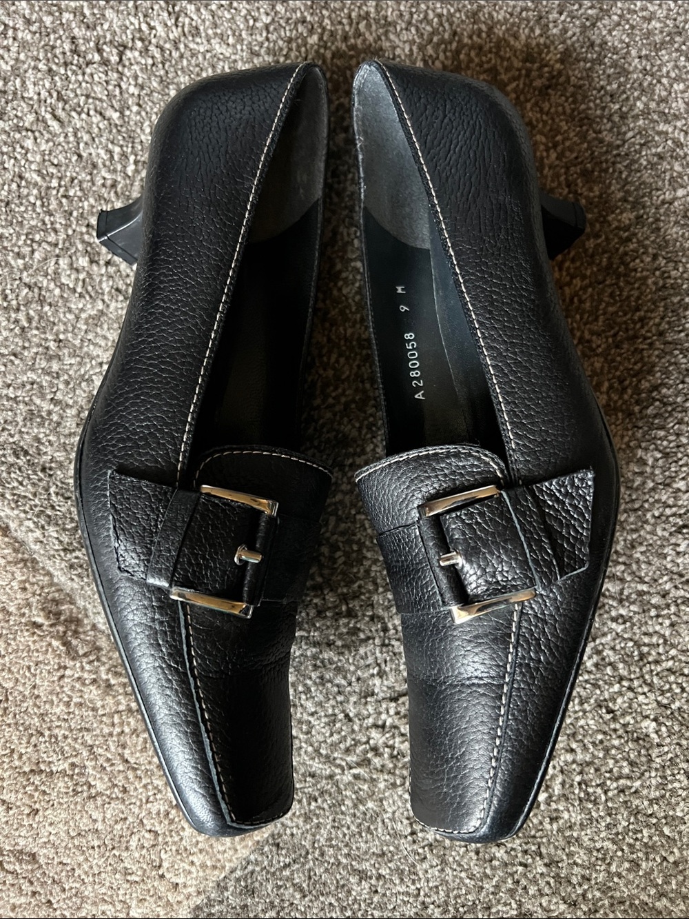 Stuart Weitzman Black Buckle Loafers - 9 - Picture 7 of 10